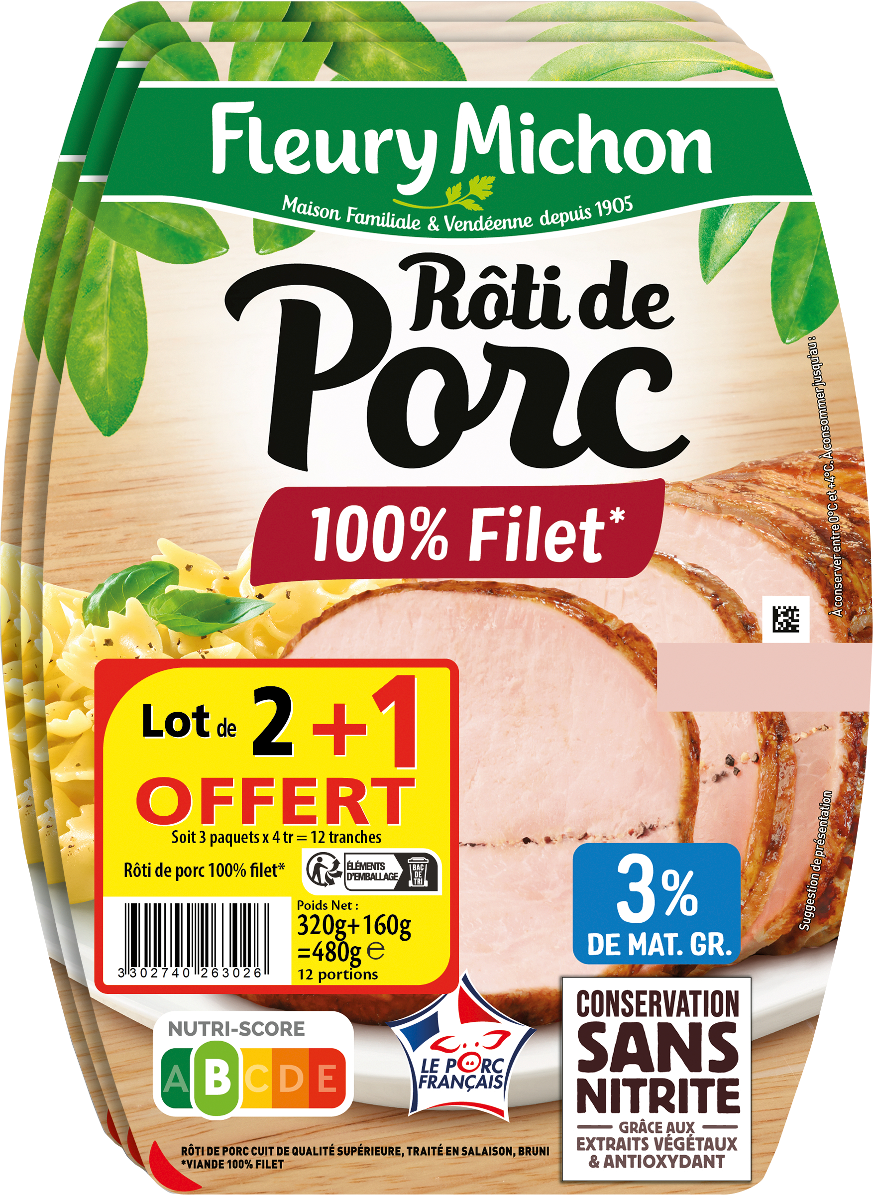 RÔTI DE PORC
100% FILET
