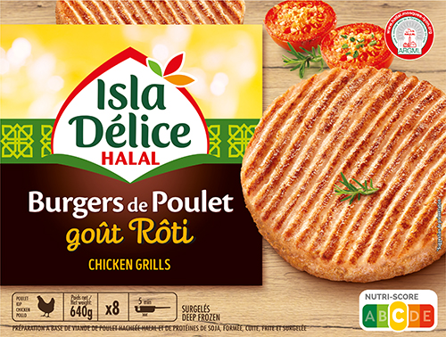 8 BURGERS DE POULET HALAL
GOÛT RÔTI SURGELÉS