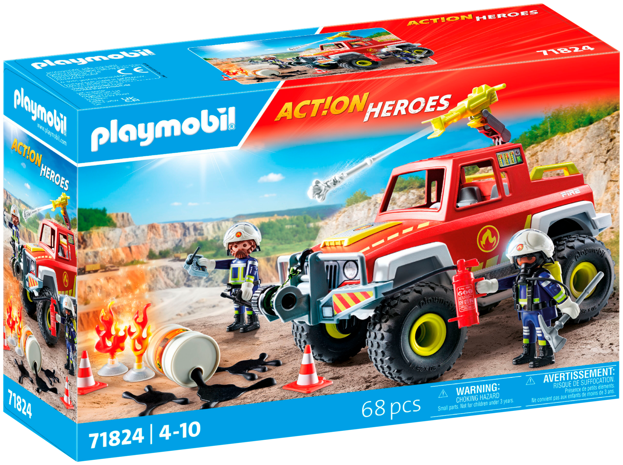 VÉHICULE DE POMPIER AVEC BIDON D'ESSENCE