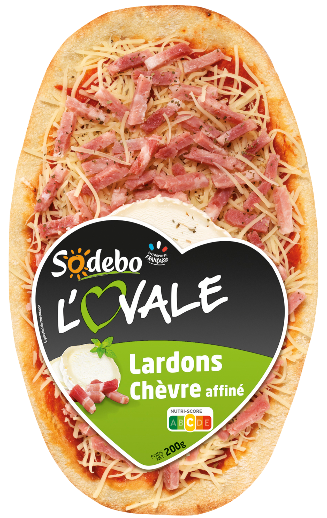 Pizza L'Ovale Lardons et Chèvre affiné