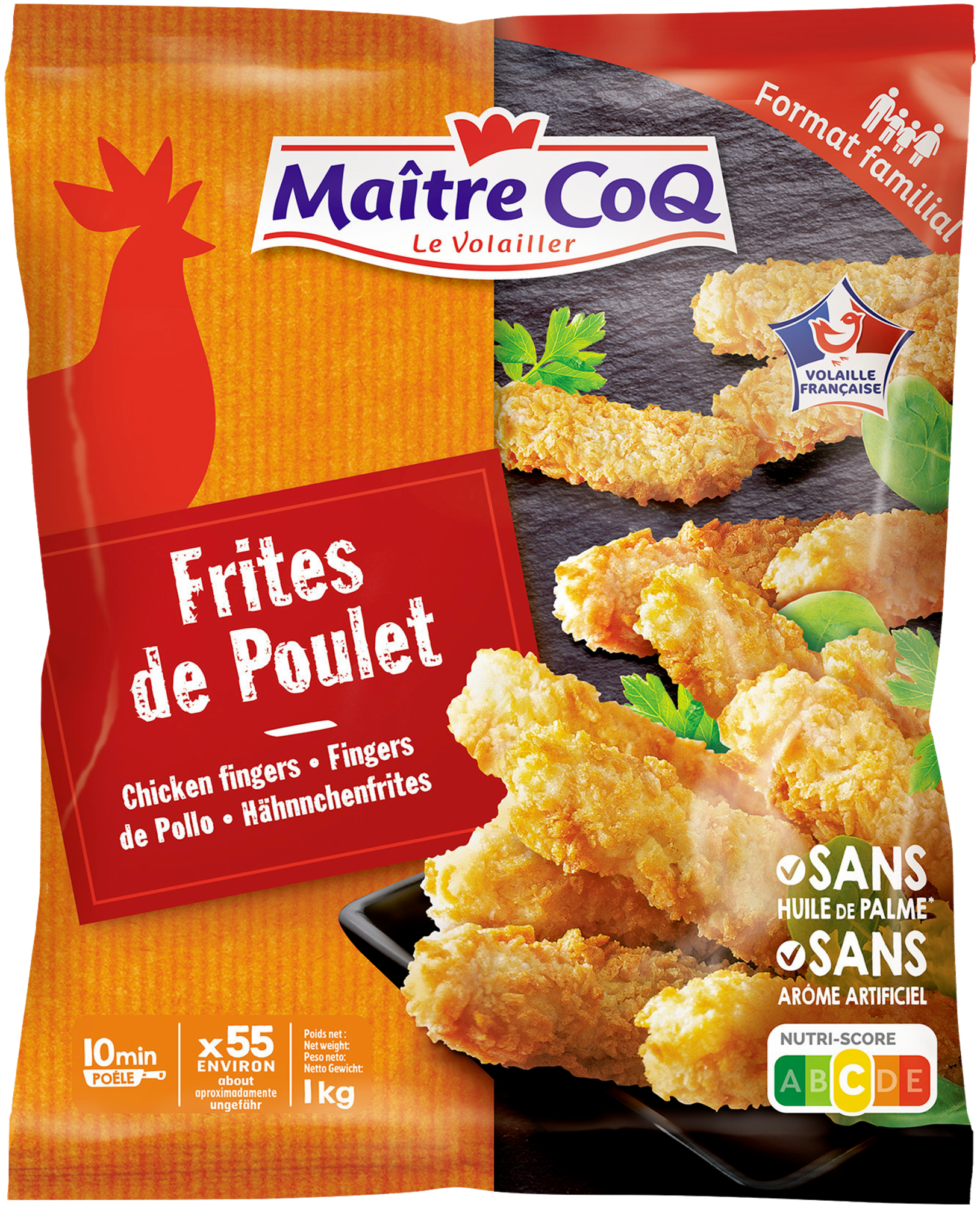 Frites de poulet surgelées format familial