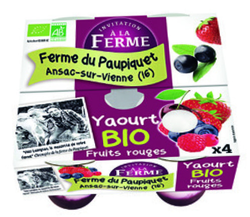 YAOURT FRUITS ROUGES BIO(1) LA FERME DU PAUPIQUET