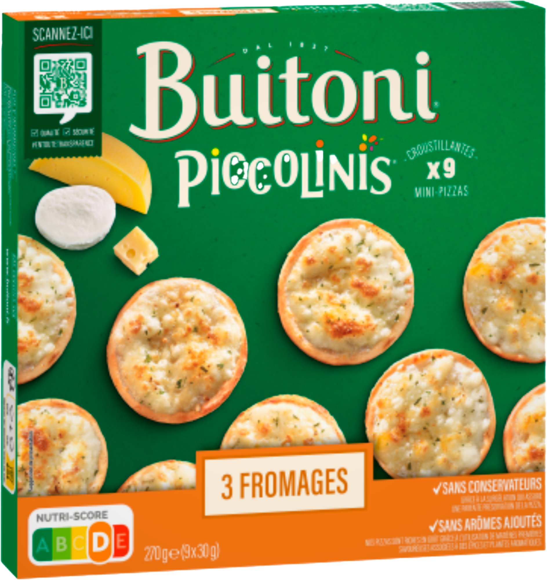 9 piccolinis 3 fromages surgelés