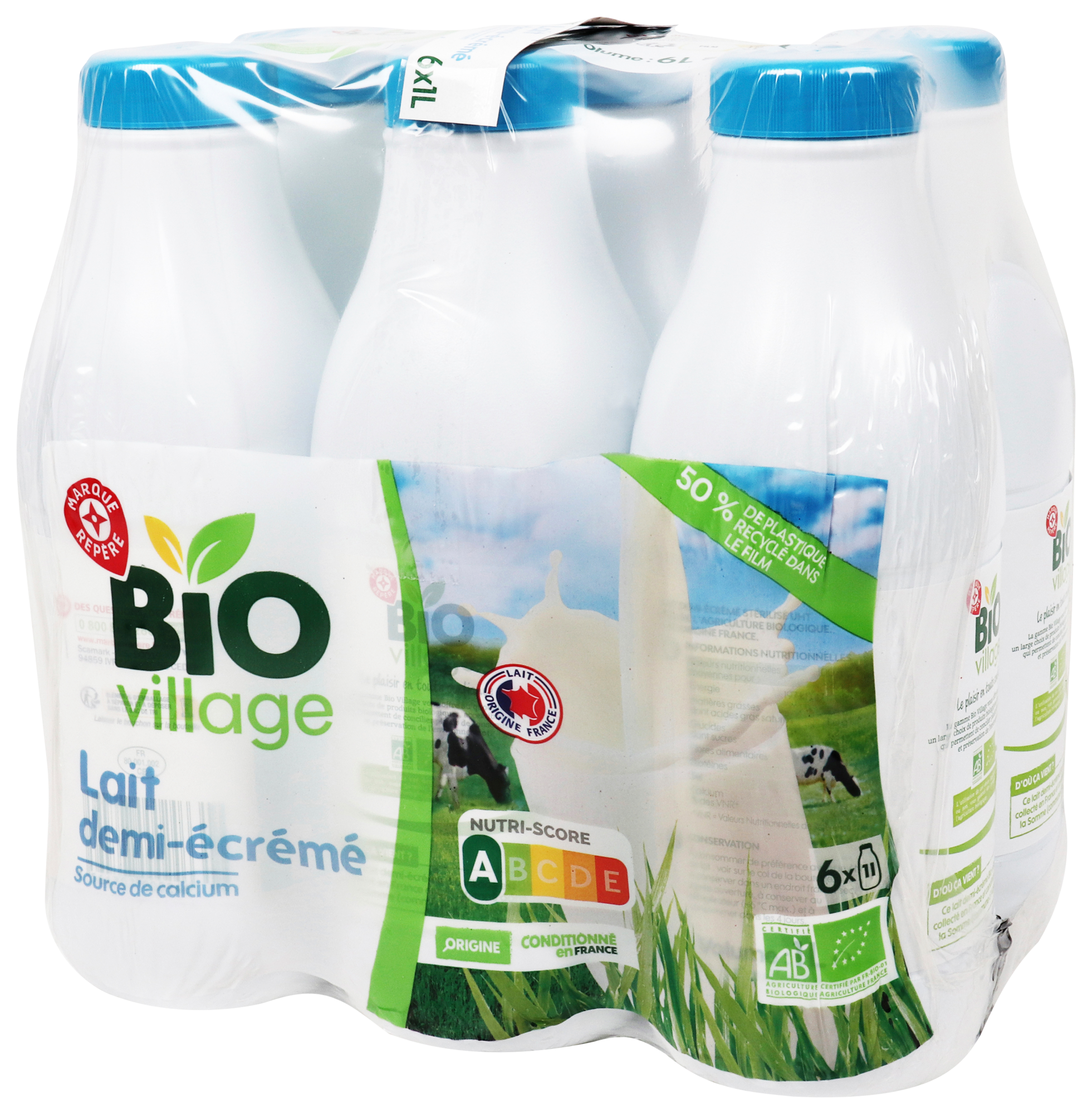 LAIT UHT 1/2 ÉCRÉMÉ BIO BOUTEILLE