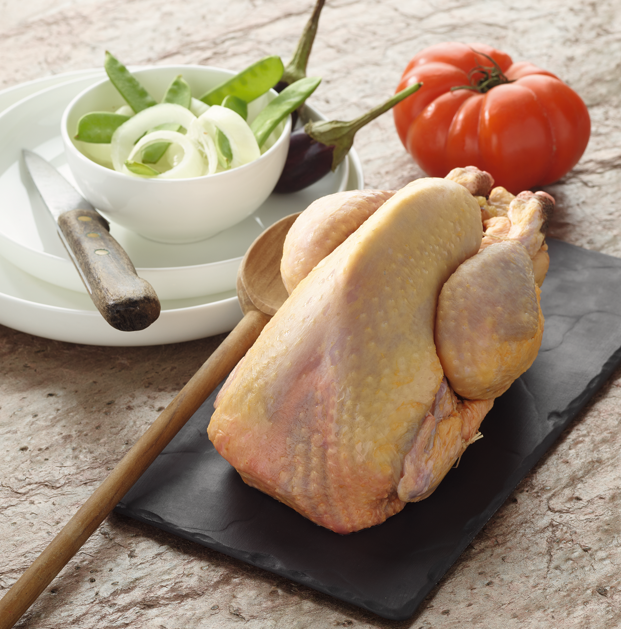 Pintade fermière Label Rouge Volaille d'Auvergne IGP, Volaille du Maine IGP , Volaille du Sud-Est, Volaille de l'Ardèche, Volaille de Normandie IGP, Volaille de Janzé IGP, Volaille St Sever*