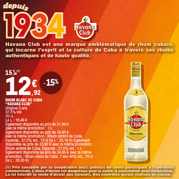 RHUM BLANC DE CUBA